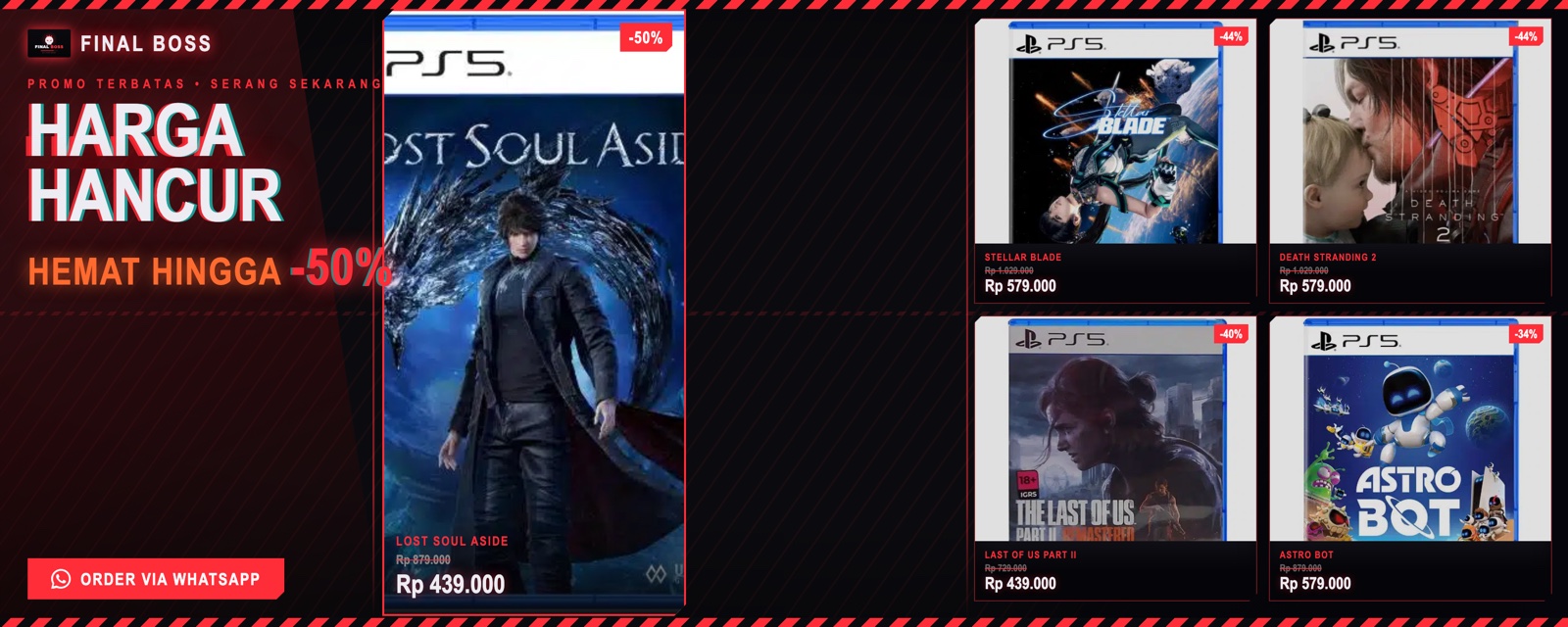 Promo PlayStation 5 - FINAL BOSS (diskon s/d -50%)